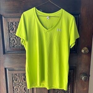Under Armour Women's Bright Green V-Neck Tee